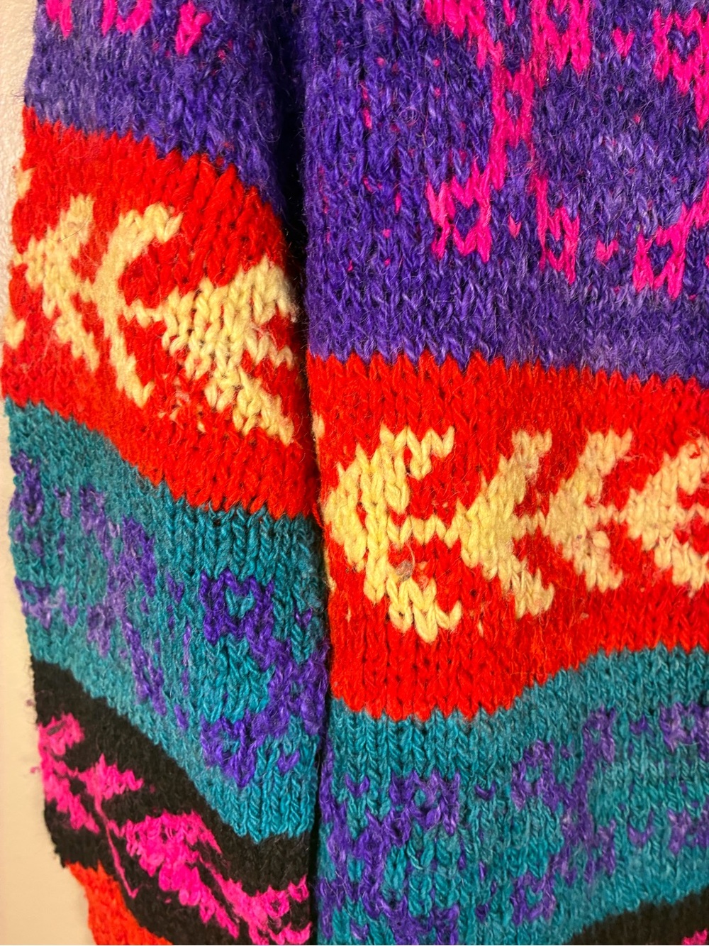 VTG One of a Kind Handmade in Bolivia Wool Sweater - Picture 4 of 15